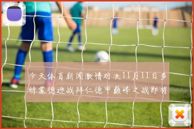 今天体育新闻激情对决11月11日多特蒙德迎战拜仁德甲巅峰之战即将上演